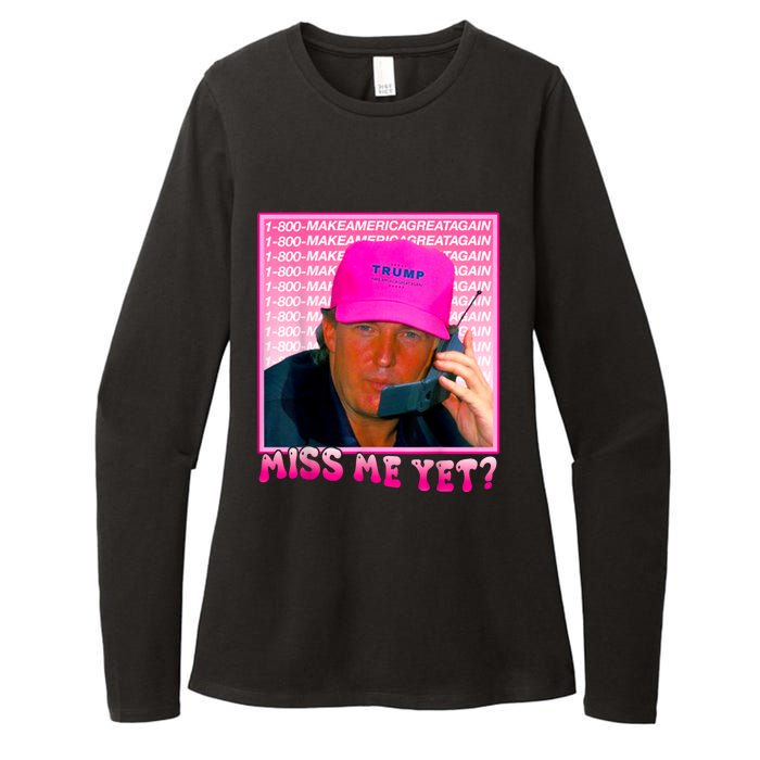 Funny Trump Pink Miss Me Yet Trump 2024 President 2024 Womens CVC Long Sleeve Shirt