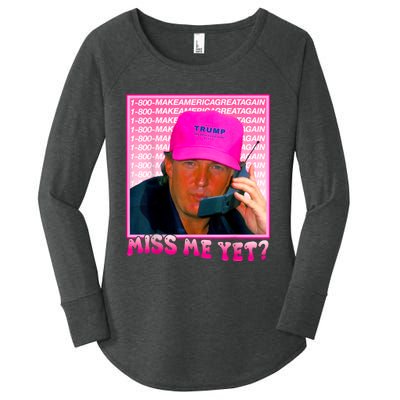 Funny Trump Pink Miss Me Yet Trump 2024 President 2024 Women's Perfect Tri Tunic Long Sleeve Shirt