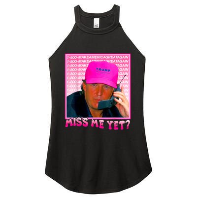 Funny Trump Pink Miss Me Yet Trump 2024 President 2024 Women's Perfect Tri Rocker Tank