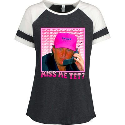 Funny Trump Pink Miss Me Yet Trump 2024 President 2024 Enza Ladies Jersey Colorblock Tee