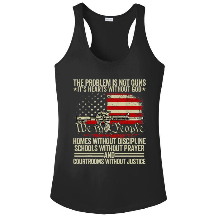 Funny The Problem Is Not Guns ItS Hearts Without God Ladies PosiCharge Competitor Racerback Tank