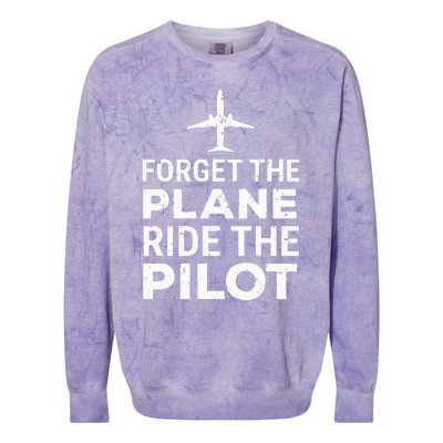 Forget The Plane Ride The Pilot Funny Pilot Colorblast Crewneck Sweatshirt