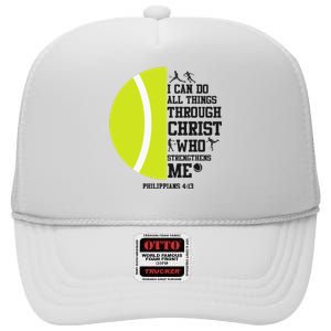 Funny Tennis Player Racket I Can Do All The Things Through High Crown Mesh Back Trucker Hat