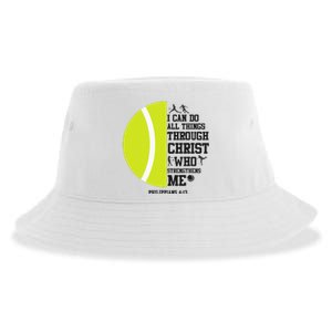 Funny Tennis Player Racket I Can Do All The Things Through Sustainable Bucket Hat