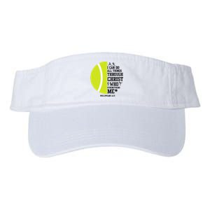 Funny Tennis Player Racket I Can Do All The Things Through Valucap Bio-Washed Visor