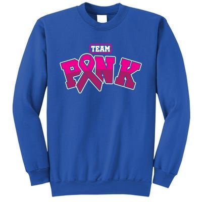 Feminist Team Pink Ribbon Breast Cancer Awareness Month Cute Gift Sweatshirt