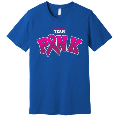 Feminist Team Pink Ribbon Breast Cancer Awareness Month Cute Gift Premium T-Shirt