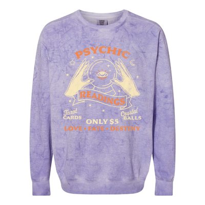 Fortune Teller Psychic Readings Tarot Crystal Ball Vintage Cool Gift Colorblast Crewneck Sweatshirt