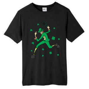 Funny Tennis Player Leprechaun St Patrick's Day Tennis Fan Gift Tall Fusion ChromaSoft Performance T-Shirt