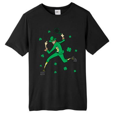 Funny Tennis Player Leprechaun St Patrick's Day Tennis Fan Gift Tall Fusion ChromaSoft Performance T-Shirt