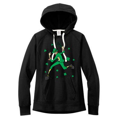 Funny Tennis Player Leprechaun St Patrick's Day Tennis Fan Gift Women's Fleece Hoodie