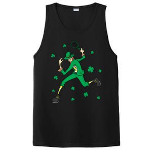 Funny Tennis Player Leprechaun St Patrick's Day Tennis Fan Gift PosiCharge Competitor Tank