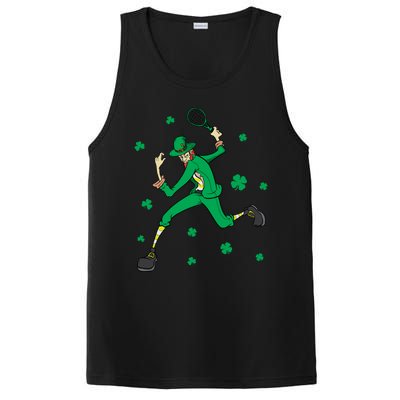 Funny Tennis Player Leprechaun St Patrick's Day Tennis Fan Gift PosiCharge Competitor Tank