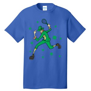 Funny Tennis Player Leprechaun St Patrick's Day Tennis Fan Gift Tall T-Shirt