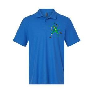 Funny Tennis Player Leprechaun St Patrick's Day Tennis Fan Gift Softstyle Adult Sport Polo