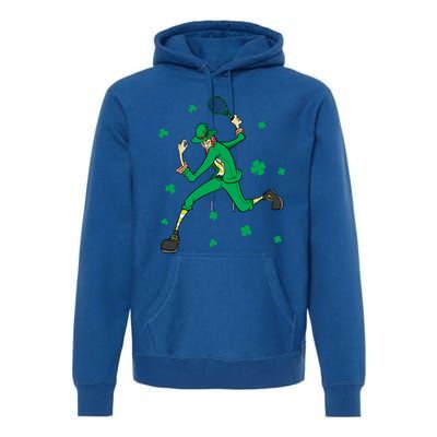 Funny Tennis Player Leprechaun St Patrick's Day Tennis Fan Gift Premium Hoodie