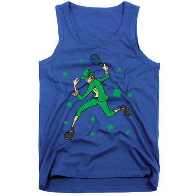 Funny Tennis Player Leprechaun St Patrick's Day Tennis Fan Gift Tank Top