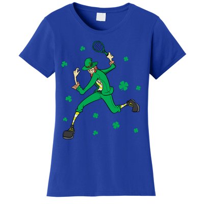 Funny Tennis Player Leprechaun St Patrick's Day Tennis Fan Gift Women's T-Shirt