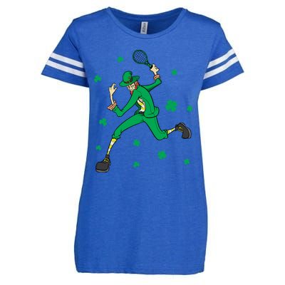 Funny Tennis Player Leprechaun St Patrick's Day Tennis Fan Gift Enza Ladies Jersey Football T-Shirt