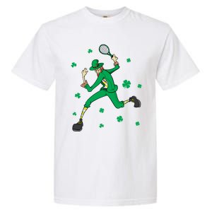 Funny Tennis Player Leprechaun St Patrick's Day Tennis Fan Gift Garment-Dyed Heavyweight T-Shirt