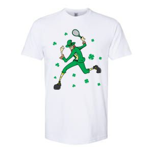 Funny Tennis Player Leprechaun St Patrick's Day Tennis Fan Gift Softstyle CVC T-Shirt