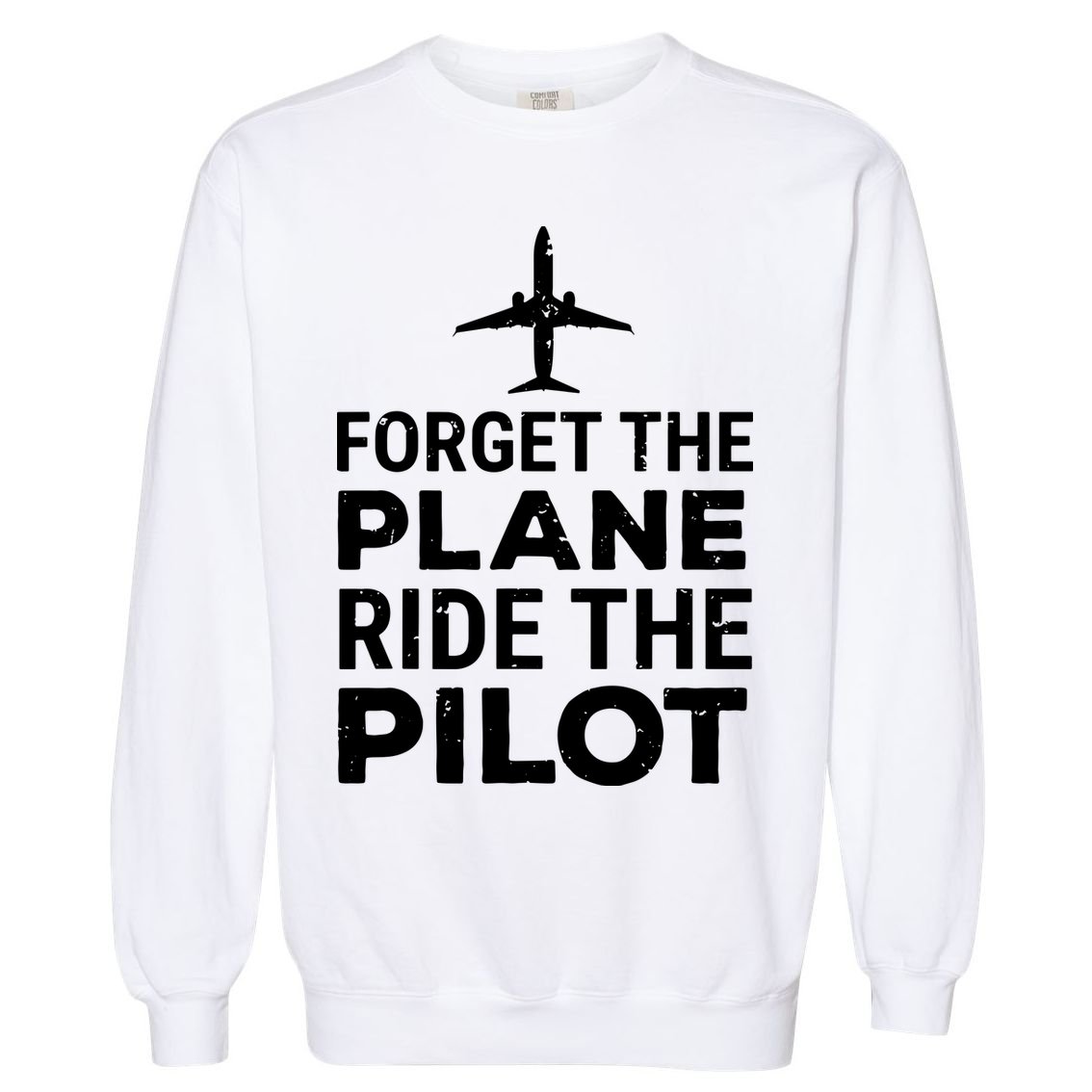 Forget The Plane Ride The Pilot Funny Pilot Garment-Dyed Sweatshirt