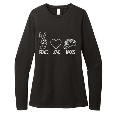 Funny Taco Peace Love Tacos Taco Lover Womens CVC Long Sleeve Shirt