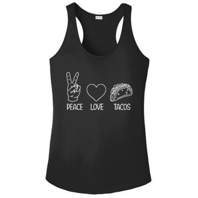 Funny Taco Peace Love Tacos Taco Lover Ladies PosiCharge Competitor Racerback Tank