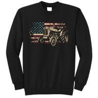 Farm Tractor Proud Farmer Patriotic American Flag Tractor Sweatshirt