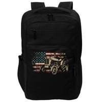 Farm Tractor Proud Farmer Patriotic American Flag Tractor Impact Tech Backpack