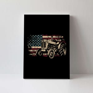 Farm Tractor Proud Farmer Patriotic American Flag Tractor Canvas