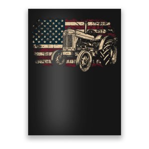 Farm Tractor Proud Farmer Patriotic American Flag Tractor Poster