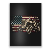 Farm Tractor Proud Farmer Patriotic American Flag Tractor Poster