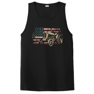 Farm Tractor Proud Farmer Patriotic American Flag Tractor PosiCharge Competitor Tank