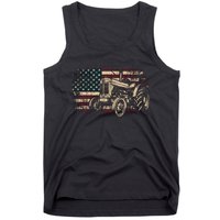 Farm Tractor Proud Farmer Patriotic American Flag Tractor Tank Top