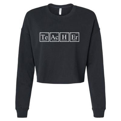 Funny Teacher Periodic Table Cropped Pullover Crew