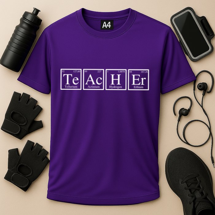 Funny Teacher Periodic Table Cooling Performance Crew T-Shirt