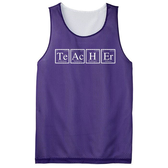 Funny Teacher Periodic Table Mesh Reversible Basketball Jersey Tank