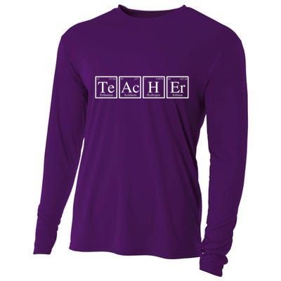 Funny Teacher Periodic Table Cooling Performance Long Sleeve Crew