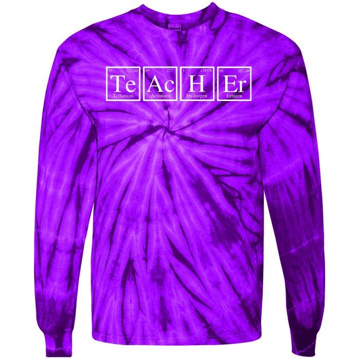 Funny Teacher Periodic Table Tie-Dye Long Sleeve Shirt