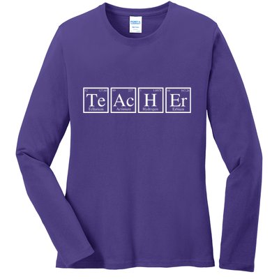 Funny Teacher Periodic Table Ladies Long Sleeve Shirt