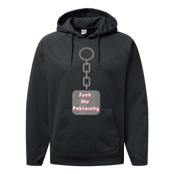 Fuck The Patriarchy Key Chain Performance Fleece Hoodie