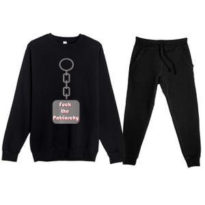 Fuck The Patriarchy Key Chain Premium Crewneck Sweatsuit Set