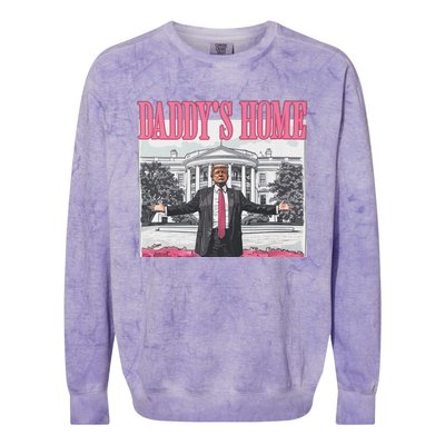 Funny Trump Pink Daddys Home Trump 2024 Colorblast Crewneck Sweatshirt