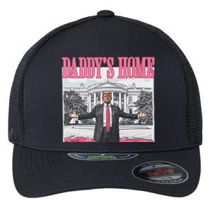 Funny Trump Pink Daddys Home Trump 2024 Flexfit Unipanel Trucker Cap