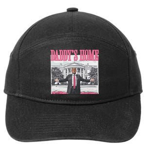 Funny Trump Pink Daddys Home Trump 2024 7-Panel Snapback Hat