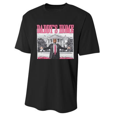 Funny Trump Pink Daddys Home Trump 2024 Performance Sprint T-Shirt