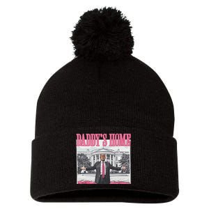 Funny Trump Pink Daddys Home Trump 2024 Pom Pom 12in Knit Beanie