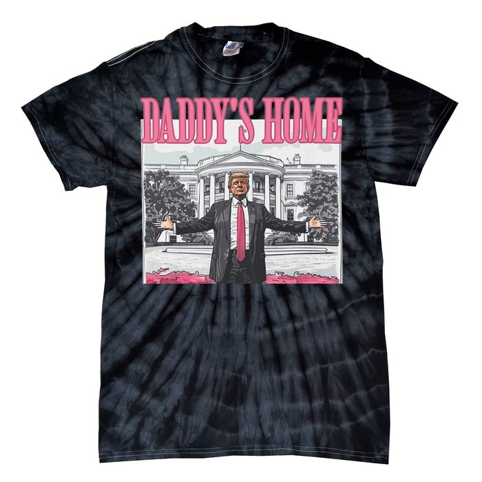 Funny Trump Pink Daddys Home Trump 2024 Tie-Dye T-Shirt