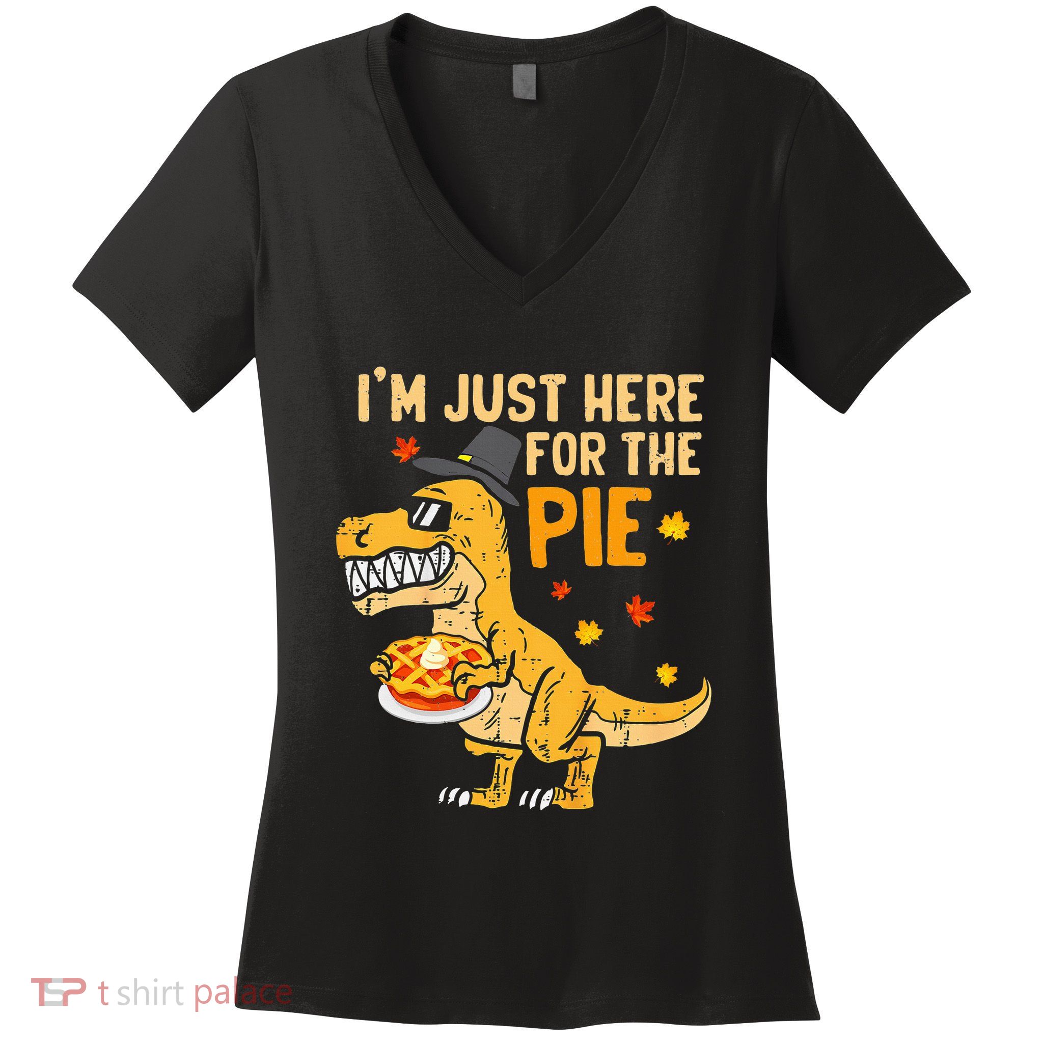 Funny Thanksgiving Pumpkin Pie Lover Gift Women's V-Neck T-Shirt